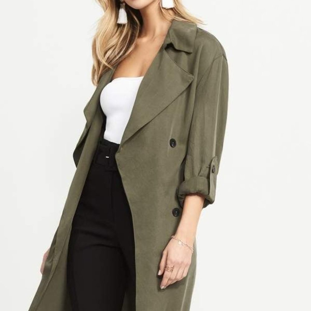 Dynamite Soft Belt Trench Coat With Front Pockets